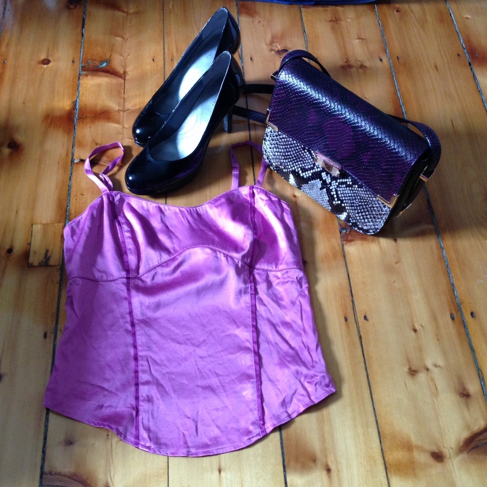 Purple silk top from Express "Gifted"